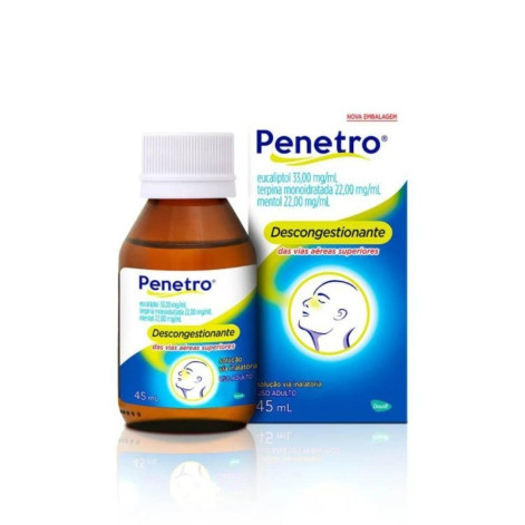 Penetro 33mg/ml + 22mg/ml + 22mg/ml Descongestionante Solução Via Inalatória 45ml