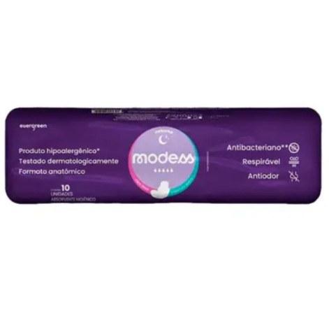 Absorvente Modess Noturno Plano C/A 10Un