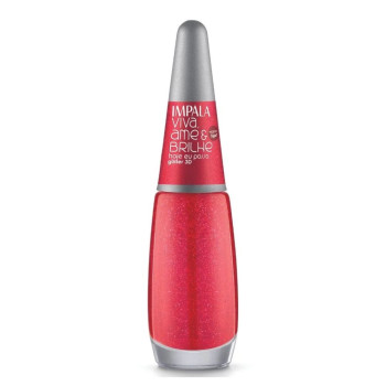 Esmalte Impala Viva, Ame e Brilhe Glitter, Hoje Eu Posso 7,5ml