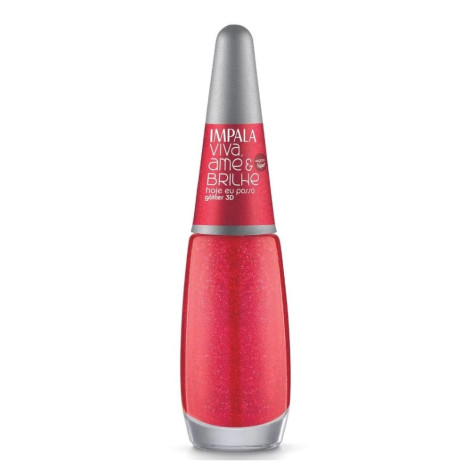 Esmalte Impala Viva, Ame e Brilhe Glitter, Hoje Eu Posso 7,5ml