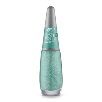 Esmalte Impala Viva, Ame e Brilhe Glitter, Pronta pra Tudo 3D 7,5ml