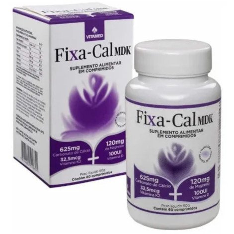 Suplemento Alimentar Fixa-Cal Carbonato de Cálcio Vitamina D 60 Comprimidos