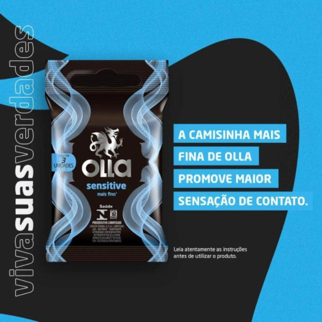 Camisinha Olla Sensitive C/3 Un