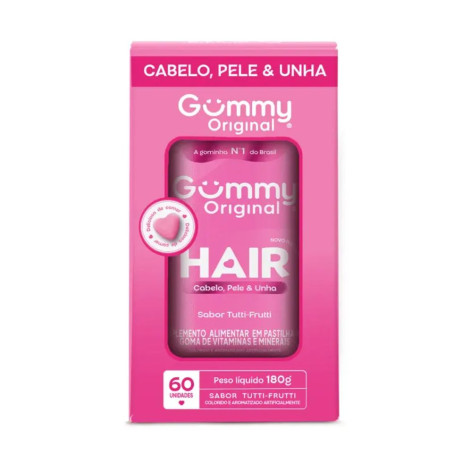 Suplemento Alimentar Gummy Hair Vitamin Tutti-Frutti - 60 unidades