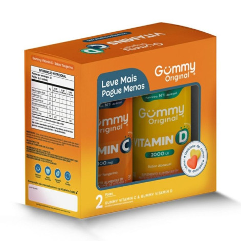 Kit Gummy Vitamina C 100mg 30 gomas + Vitamina D 2000UI 30 gomas