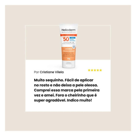 Protetor Solar Facial Helioderm FPS50 Com Cor 50g