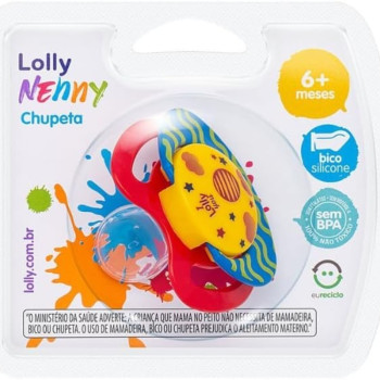 Chupeta Tricolor Bico de Silicone Tamanho 02, Lolly Diveas