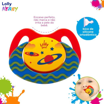 Chupeta Tricolor Bico de Silicone Tamanho 02, Lolly Diveas