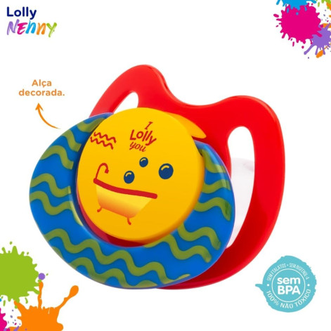 Chupeta Tricolor Bico de Silicone Tamanho 02, Lolly Diveas