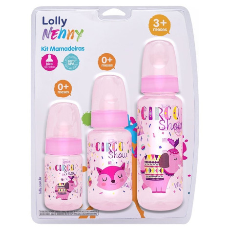 Kit Lolly Mamadeira Fem Rosa