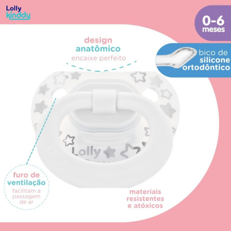 Chupeta Special Silicone Tamanho 1, Lolly Branca