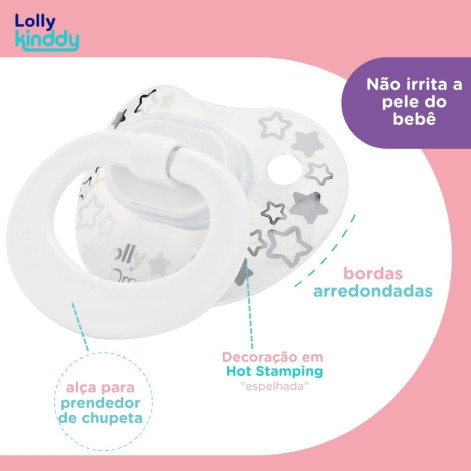 Chupeta Special Silicone Tamanho 1, Lolly Branca