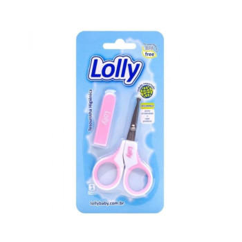 Tesoura Infantil Lolly com Capa Rosa Tesoura Infantil Lolly com Capa Rosa