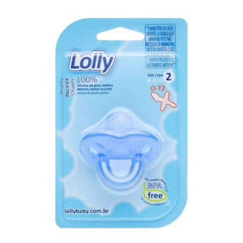 Chupeta Lolly Silicone Ortodontica Tamanho 2 Azul