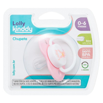 Lolly Chupeta Zoo Bona Silicone Tamanho 1 Rosa
