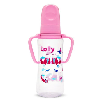 Lolly Mamadeira Zoo C/Alça 240ML F Rosa Lolly Mamadeira Zoo C/Alça 240ML F Rosa