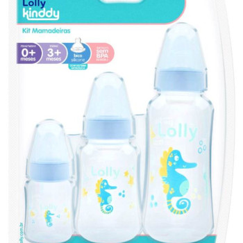 Kit Mamadeira Lolly Oceano Azul 3 Unidades Kit Mamadeira Lolly Oceano Azul 3 Unidades