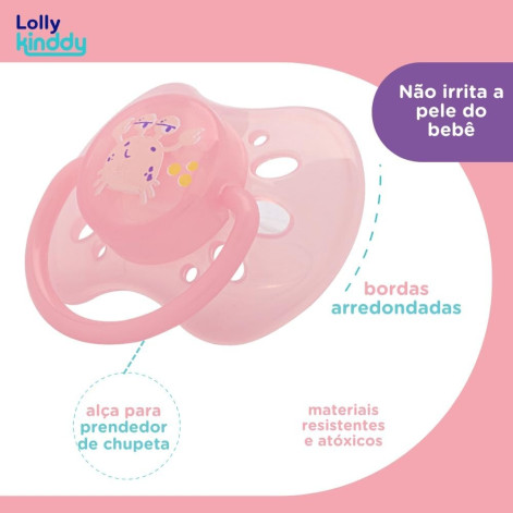 Chupeta Oceano Sil O T2, Lolly, Rosa