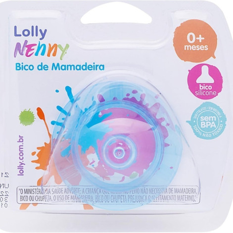 Bico De Mamadeira Lolly De Silicone Big Redondo Azul