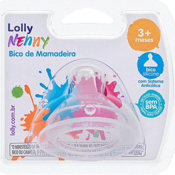 Bico Mamadeira Big T2 Fluxo M, Lolly, Transparente