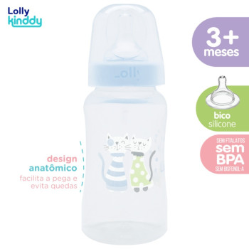 Mamadeira Lolly Big Zoo Bico Silicone Redondo Azul 330ml Mamadeira Lolly Big Zoo Bico Silicone Redondo Azul 330ml