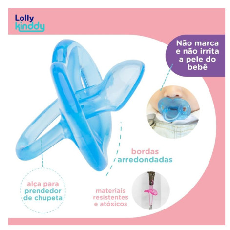 Lolly Baby Chupeta 100% Silicone O Tamnaho 1 Azul