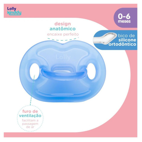 Lolly Baby Chupeta 100% Silicone O Tamnaho 1 Azul