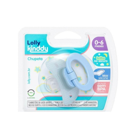 Chupeta Lolly Kinddy Star Azul T1 Silicone Ortodôntico Chupeta Lolly Kinddy Star Azul T1 Silicone Ortodôntico