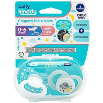 Kit Chupeta Dia e Noite Lolly Star Neutro 0-6meses