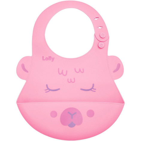 Babador de Silicone Pega Migalhas Lolly Kinddy Rosa