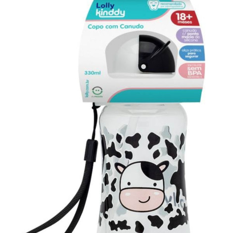 Copo Lolly Zoo com Canudo Neutro 330ml