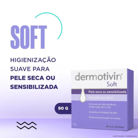 Sabonete em Barra Dermotivin Soft Pele Seca ou Sensibilizada com 90g