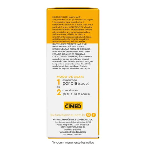Lavitan Vitamina D3 2000ui com 30 Comprimidos Cimed
