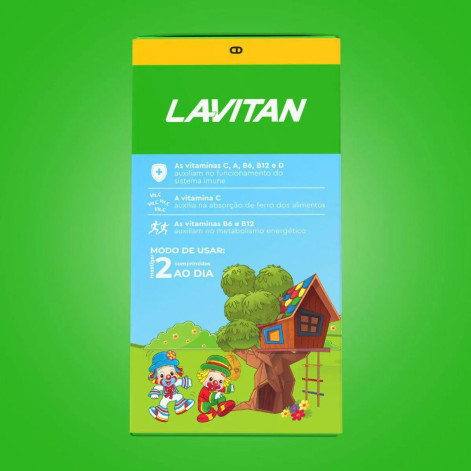 Polivitamínico Lavitan Kids Frutas Sortidas Infantil 60 comprimidos