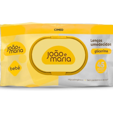 Lenço Umedecido João e E Maria Glicerina 45Un