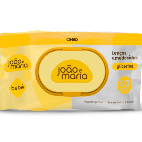 Lenco Umedecido Joao E Maria Glicerina 90 Unidades