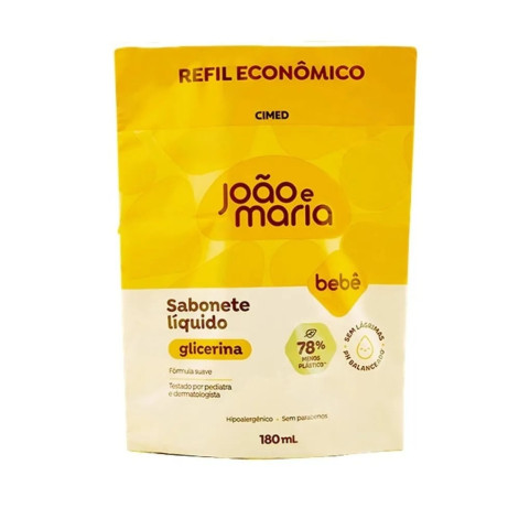Sabonete Líquido João e Maria Baby Glicerina Refil 180ml