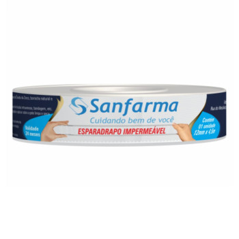 Sanfarma Esparadrapo Impermeável 1,2cm x 4,5m Sanfarma Esparadrapo Impermeável 1,2cm x 4,5m