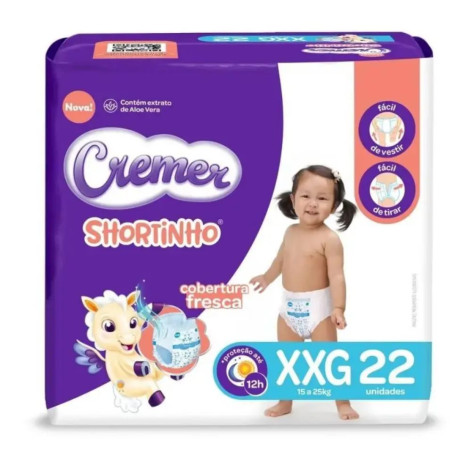 Fralda Descartável Cremer Shortinho Jumbo Tamanho Xxg Fralda Descartável Cremer Shortinho Jumbo Tamanho Xxg
