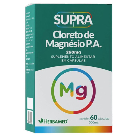 Supra Cloreto De Magnésio P.A 500mg Herbamed 60 Cápsulas