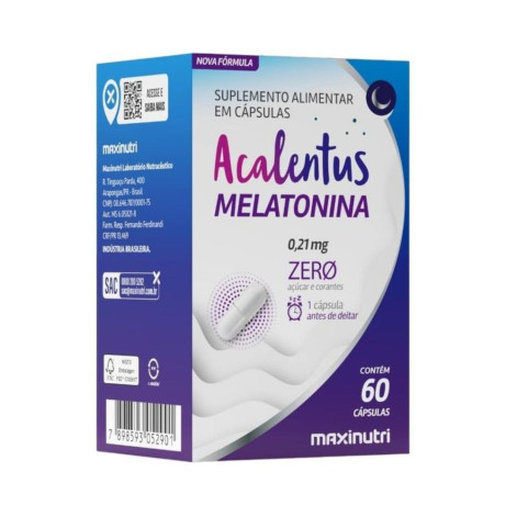 Melatonina 0,21mg Suplemento Com 60 Cápsulas Maxinutri