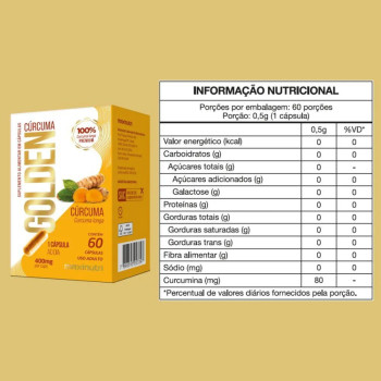 Suplemento Alimentar Maxinutri Cúrcuma Golden 400mg 60 Cápsulas
