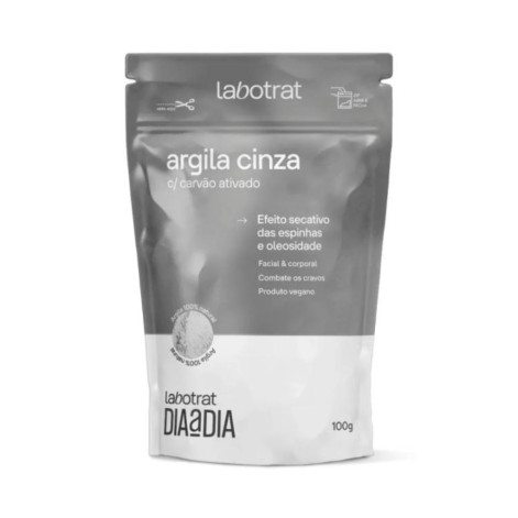Argila Cinza Em Pó Com Carvão Ativado Natural Labotrat 100G