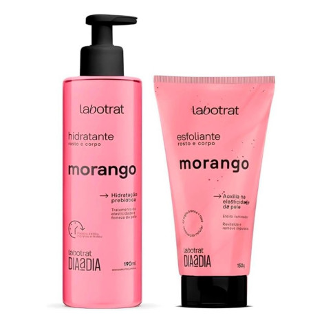 Kit Morango Rosto e Corpo Dia a Dia Hidratante 190ml e Esfoliante 150ml Labotrat Kit Morango Rosto e Corpo Dia a Dia Hidratante 190ml e Esfoliante 150ml Labotrat