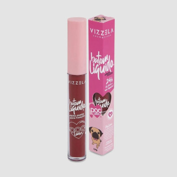 Batom Líquido Vizzela Dog Lovers Cor 10 Pug 3,5g