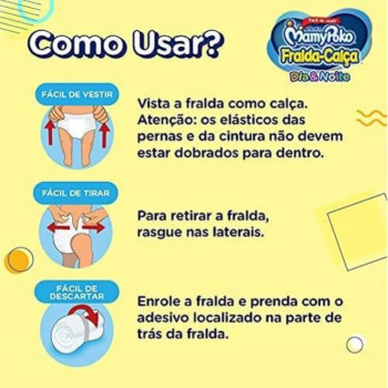 Fralda Calça MamyPoko Dia&Noite Roupinha M 58 unidades