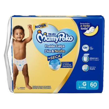 Fralda Mamypoko Dia&Noite Giga G 60 Unidades