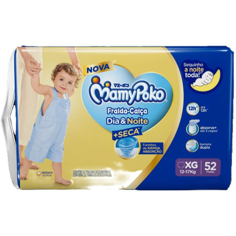 Fralda Mamypoko Dia&Noite Giga Xg 52 Unidades