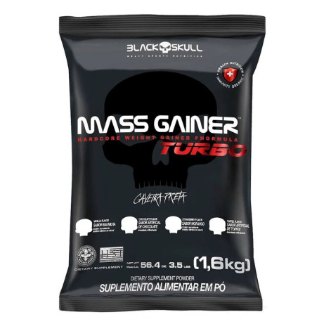  Black Skull Mass Gainer Turbo Sabor Chocolate Refil 1,6Kg