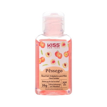 Álcool Em Gel Antisséptico Para Mãos Pêssego Kiss New York 26g